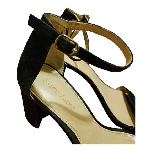 ESSEX LANE "Moira 2" Black Suede Block Heel Sandals -‎ Size 8 - Picture 6 of 8